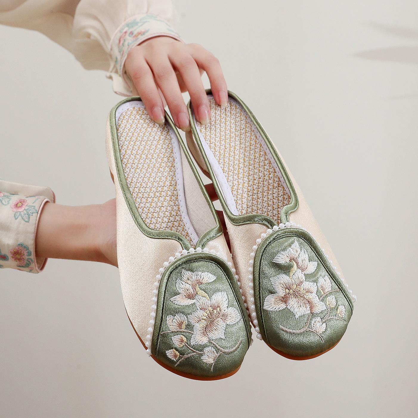 

[Dairo] Женские тапочки-чеонгсамы в этническом стиле 2024 года — удобная обувь из ткани в старом пекинском стиле с простым, элегантным дизайном 41 зелёный