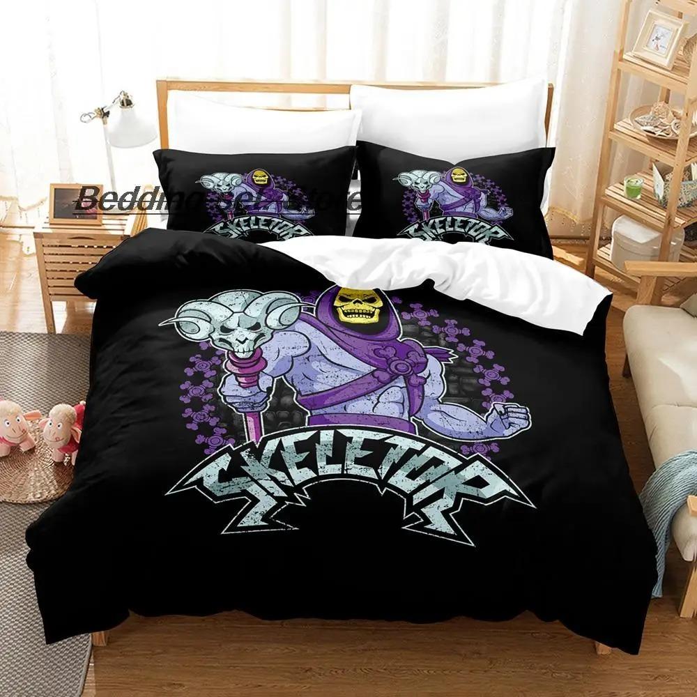 Skull Skeletor Bedding Set Single Twin Full Queen King Size Bed Set Teenager Bedroom Duvetcover Sets 3D Anime Bed Sheet Set