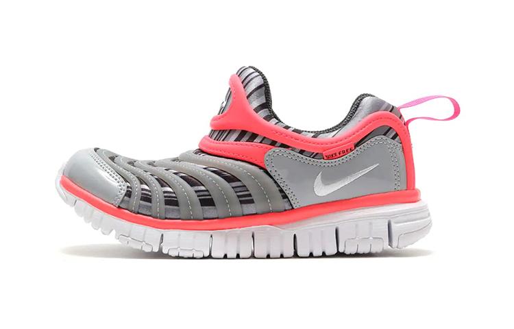 

Nike Dynamo Free Abrasion Resistant, Breathable, Lightweight Low top Kids Running Shoes Gray Pink 834365-002 28