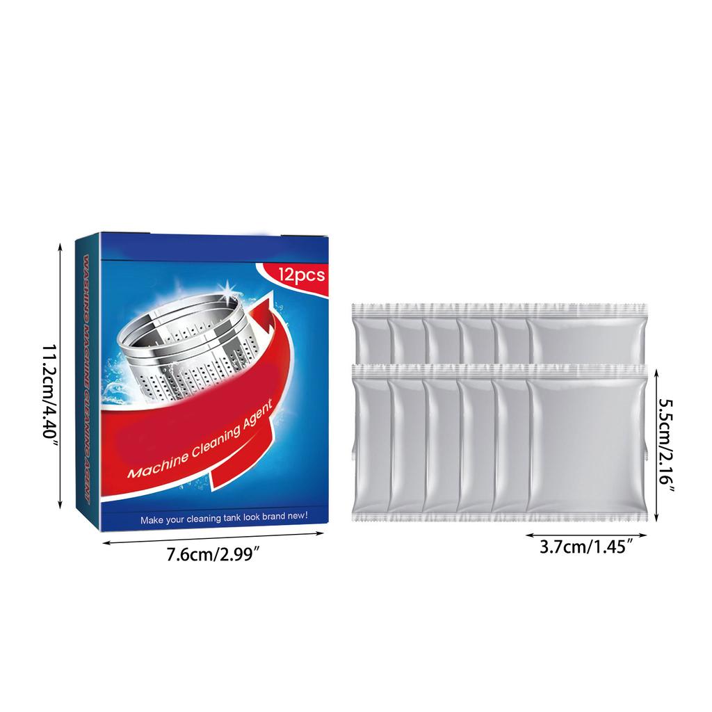 12PCS Powerful Washing Machine Cleaner Removes Limescale and Odors Easy to Use Freshener
