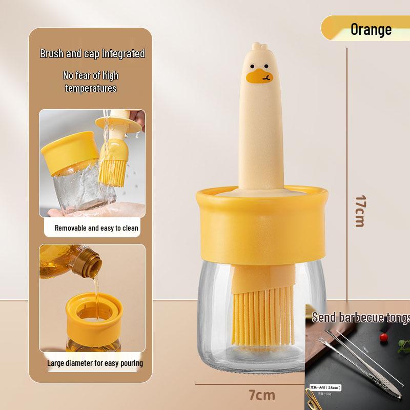 Pinceau à Huile et Bouteille en Verre Résistant aux Hautes Températures pour Badigeonner et Cuire