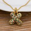 Nidin Fashion Luxury 26 Letters Copper Zircon Pendant Necklace for Women Rainbow Initials Name Necklace Wedding Party Jewelry
