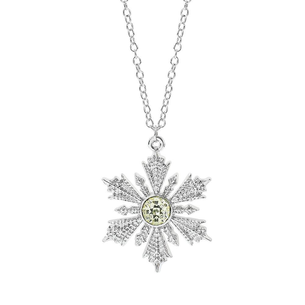 Frozen Anna Elsa Necklace Crystal Snowflake Pendant COS Props Necklace Christmas Gift Pendant