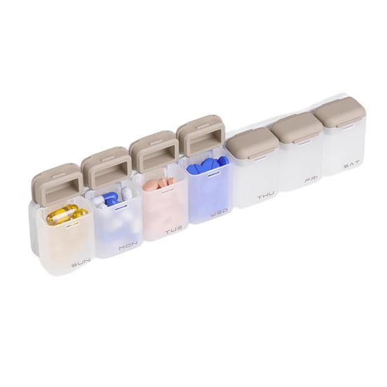 

Магнитный еженедельный органайзер для таблеток, портативный дорожный футляр для таблеток, дозатор для лекарств, контейнер для капсул, ящик для хранения таблеток A