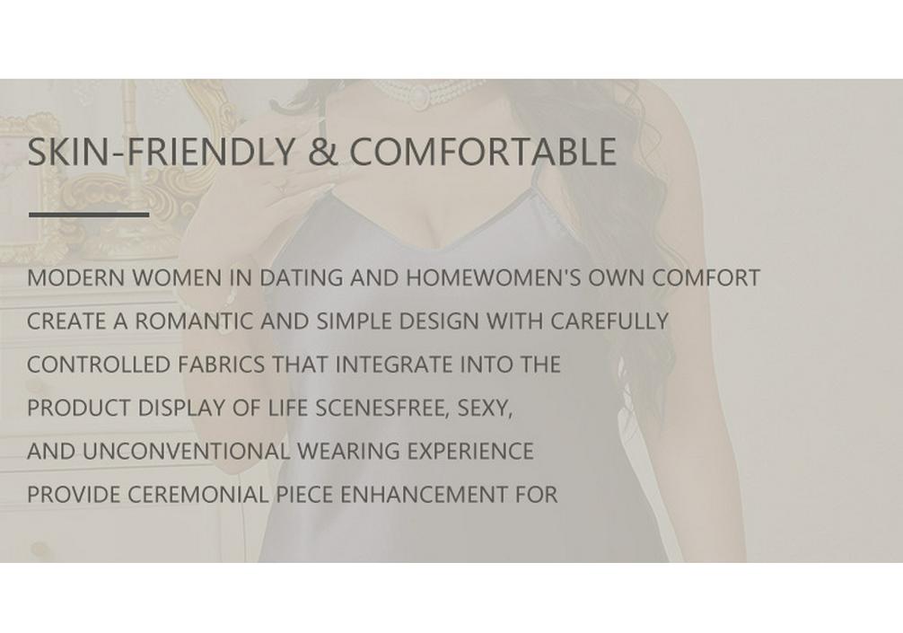 Plus Size Women's Silk Satin Camisole Nightgown with Slit - Elegant, Comfortable, Slimming Design