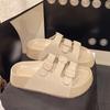 Thick-soled slippers women's outer wear 2025 summer new fashion casual retro buckle casual one-word cool slippers