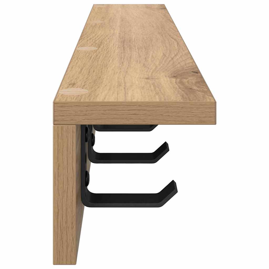 Wall Mounted Nightstand Artisan Oak 60 x 10.5 x 10.5 cm