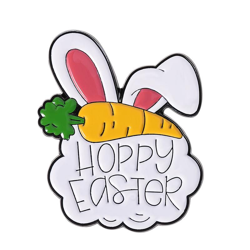 

Happy Easter Enamel Pin Cartoon Rabbit Ears Rabbit Ears Metal Brooches Lapel Backpack Badge Funny Jewelry Gifts for Friends