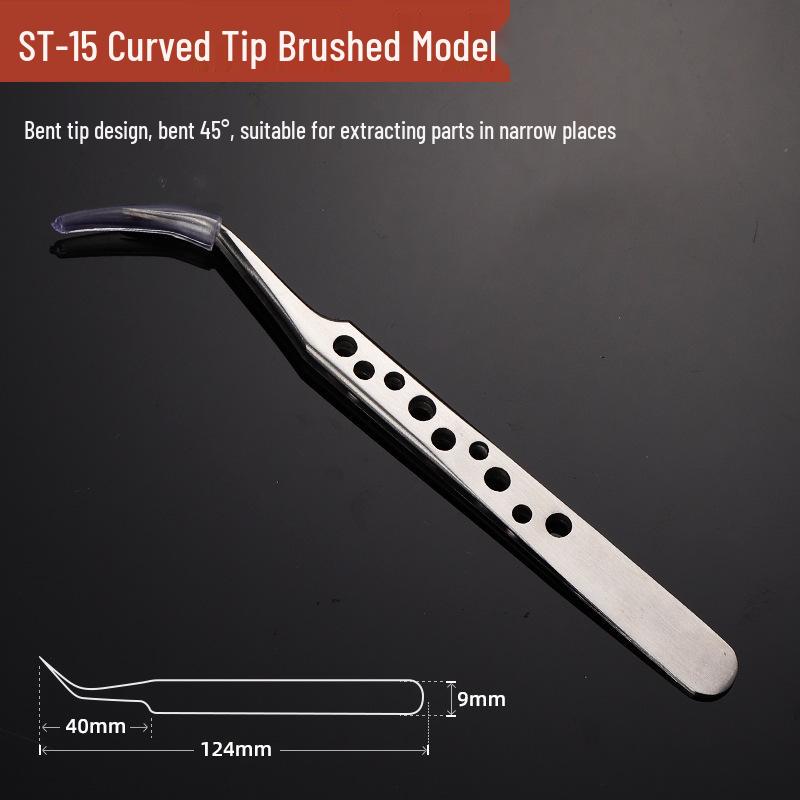 Stainless Steel Precision Tweezers with Curved Scorpion Tip for Eyelash Extension and Nail Art