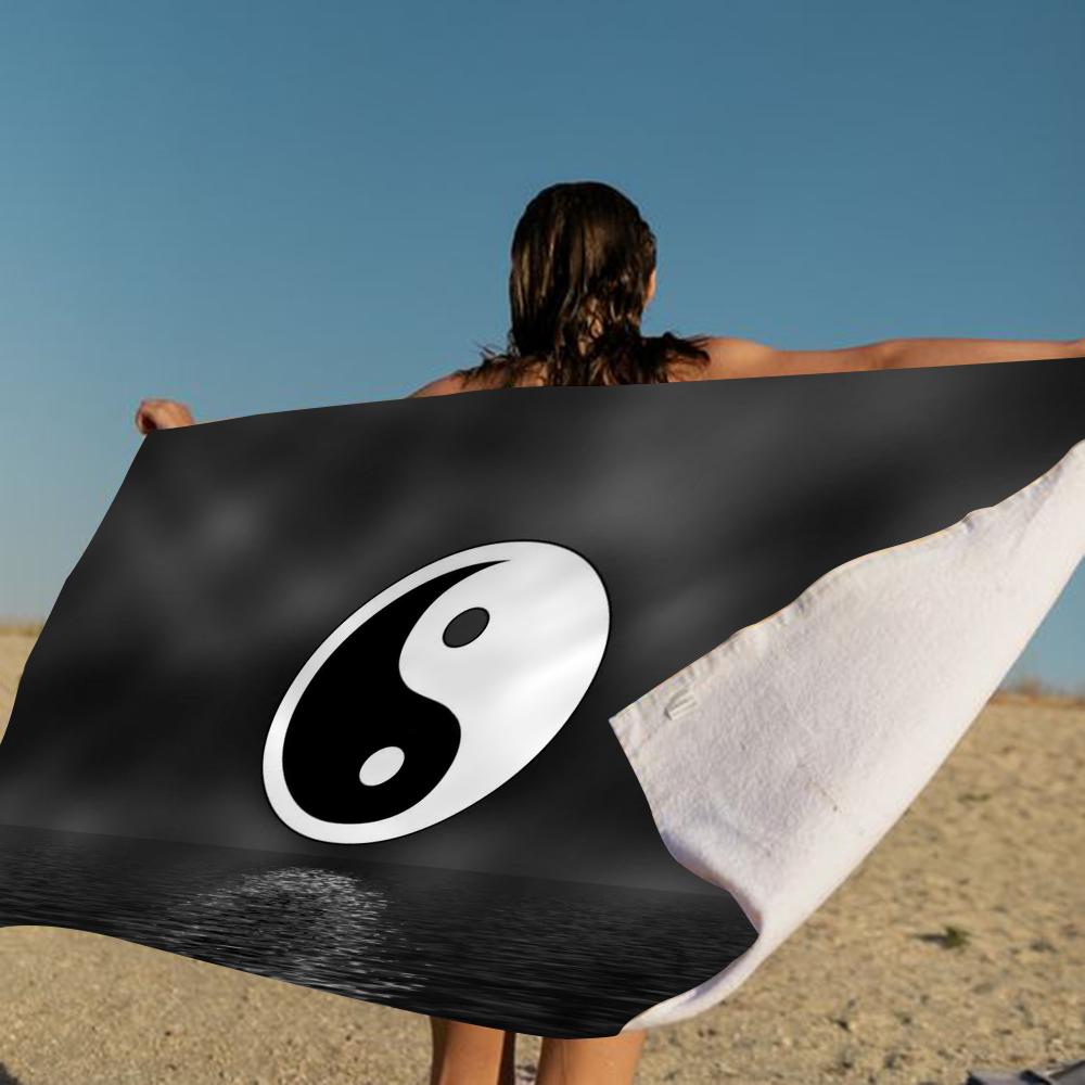 Nature Yin Yang Chinese Tai Chi Bagua Microfiber Blanket Quick Drying Beach Towels Printing Super Absorbent Pool Towel Blanket