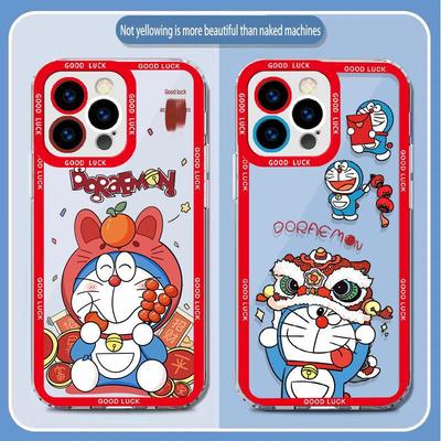 Doraemon Apple 15PLUS Obiektyw Czerwony Lew Taniec Przezroczyste Etui na iPhone 8/7.