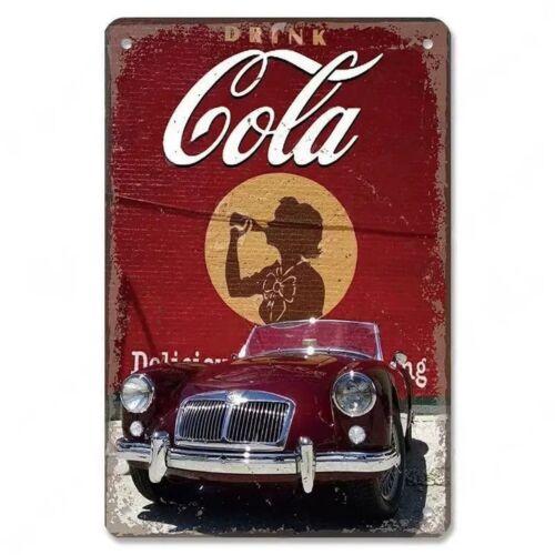 

1dVintage Drink Cola Tin Sign Classic Car Retro Wall Decor Man Cave aluminum 20x30cm