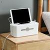 Cord Storage Organizer Data Cable Organization Box Non-slip Bottom Electronic Cable Storage Organizer Dustproof Lid For Desk
