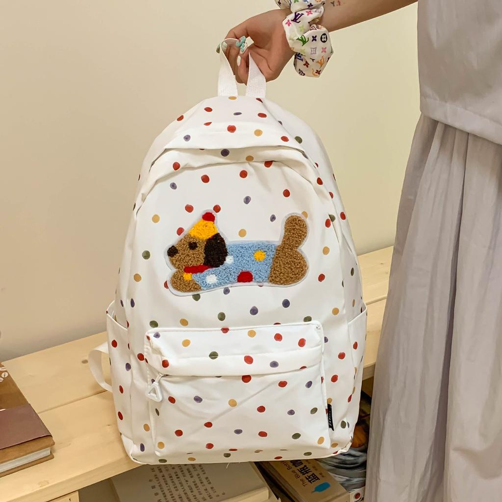 Schoolbag High-value Schoolbag Female Junior High School Student Cute Puppy Computer Backpack Girl High School Student Travel Backpack Tide