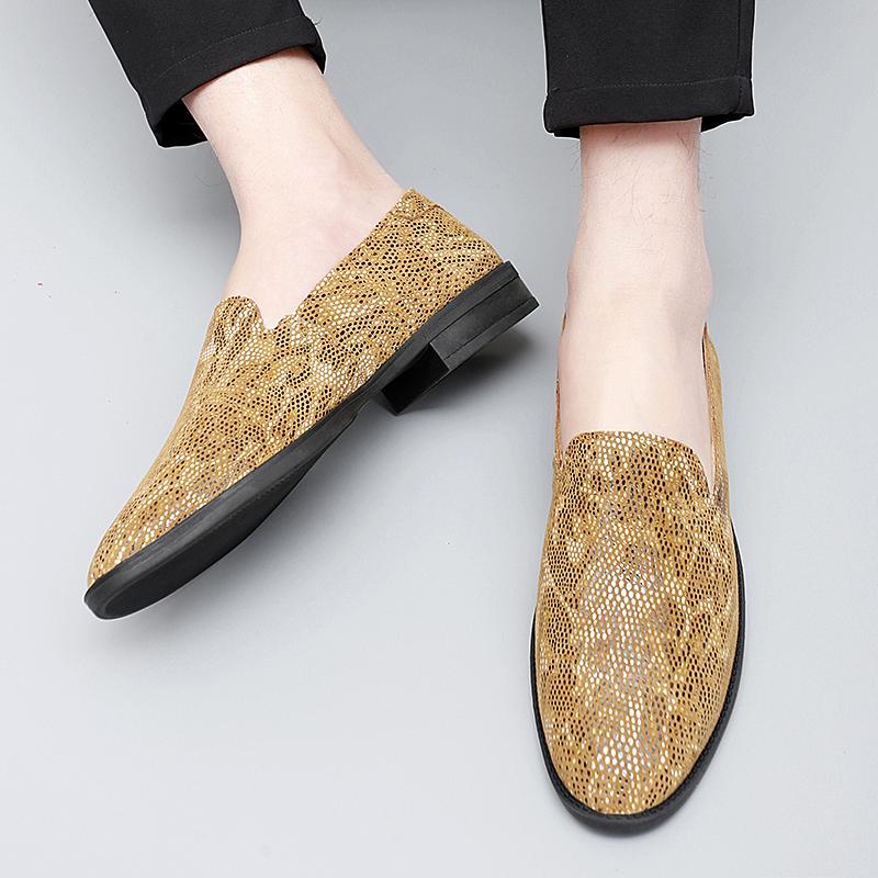 Genuine Leather Mens Shoes Business Casual Shoes Men Slip-on Dress Flats All-Match Male Loafers Personality Man Driving Footwear