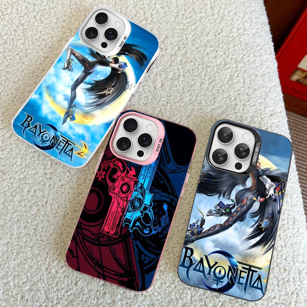 Game Bayonetta Anime Phone Case Color Silver Shell For LPhone 17 16 16e 15 14 13 12 11 Pro Max Plus