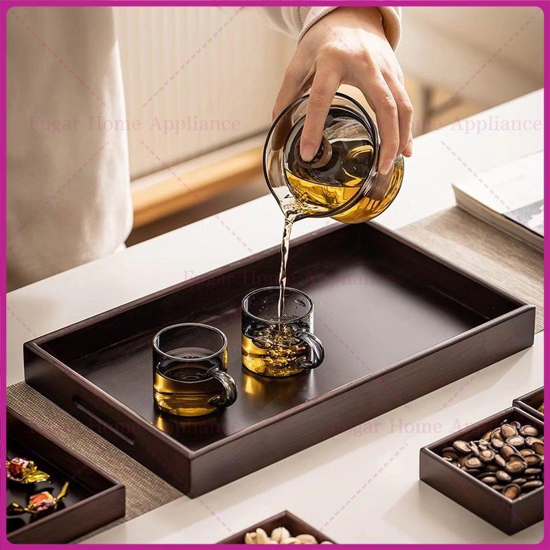 Wooden tea tray, dried fruit tray, household living room snack fruit tray, candy box, fruit tray