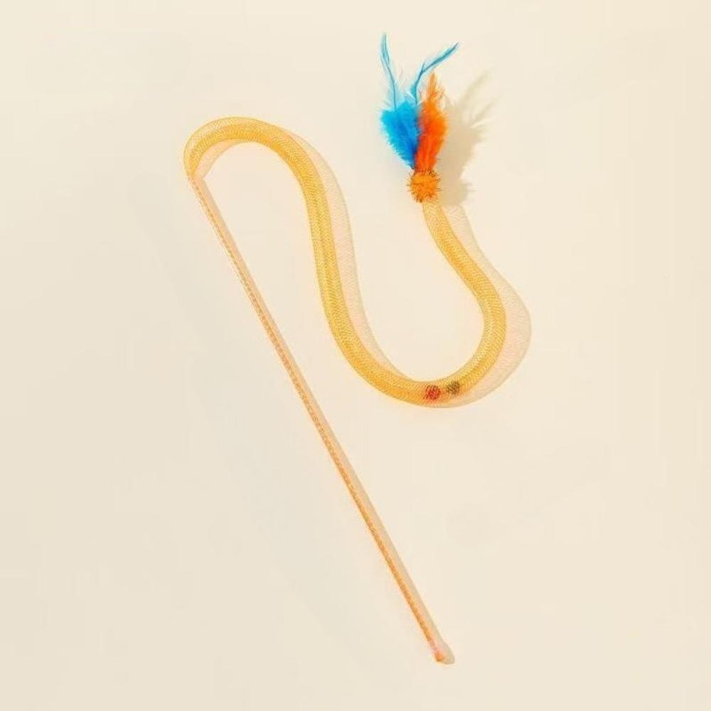 2 Stück/3 Stück Feder-Kratzbaum-Stab für Katzen, elastisches Netzrohr, Katzenspielzeug-Stab, interaktives Spielzeug für Kätzchen, Haustier-Stab
