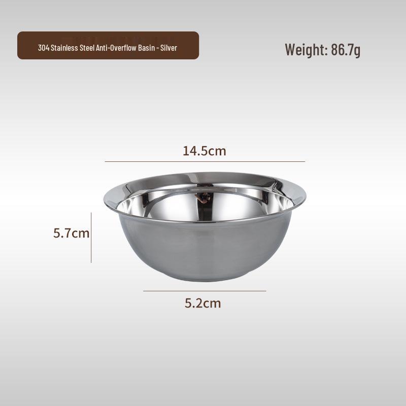 Золотая миска из пищевой нержавеющей стали 304 - Многоцелевая кухонная миска для салата, супа, мытья овощей, взбивания яиц и смешивания муки.