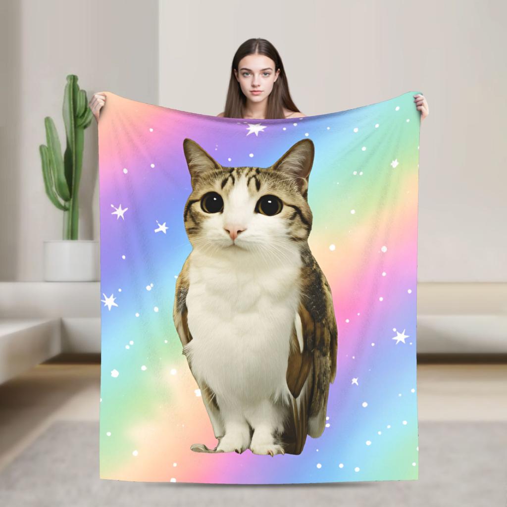 Stairway to Heaven Cat Throw Blanket Warm Graphic Blankets For Couch Chair Travel Car Flannel Bedspread Bed Cover