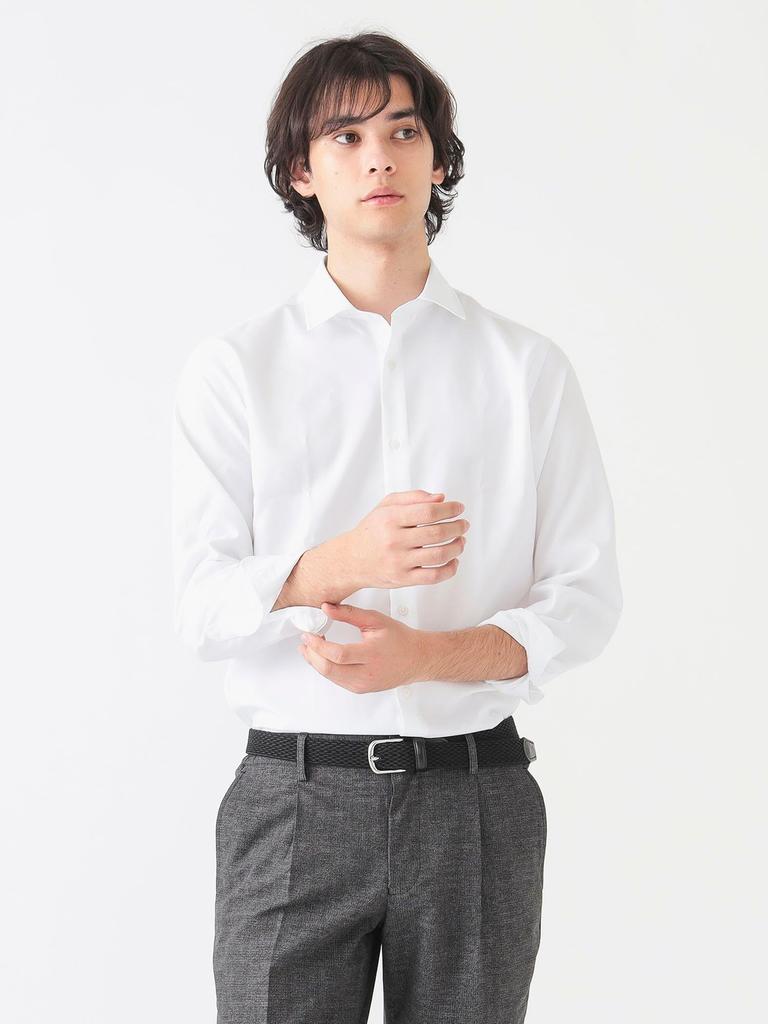 B:MING LIFE STORE by BEAMS Men's COOLMAX® Regular Collar Shirt, White, Size S (92110385803)