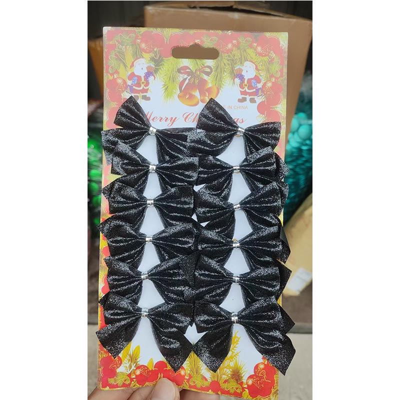 Silver Christmas Tree Ornament Bow for Holiday Party Decorations