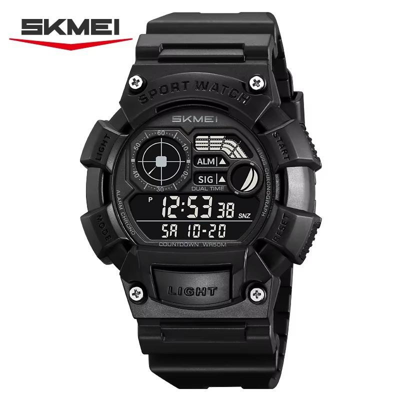 SKMEI 2403 Luminous Hands Waterproof Chronograph Watch LED Display Digital Movement Men's Sports Wristwatches for Men Clock