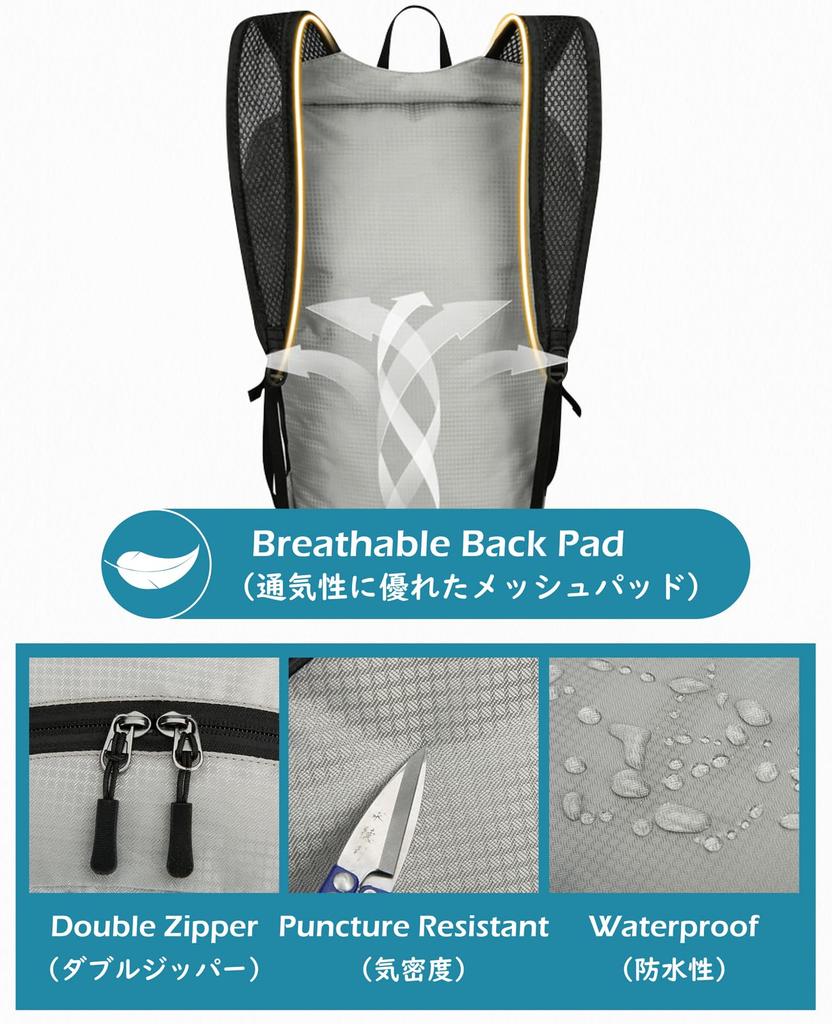 TRIWONDER Foldable for Outdoor Disaster Eco Large Pocketable Backpack Backpack, Lightweight, Compact, Waterproof, Activities, Mountaineering, Hiking,