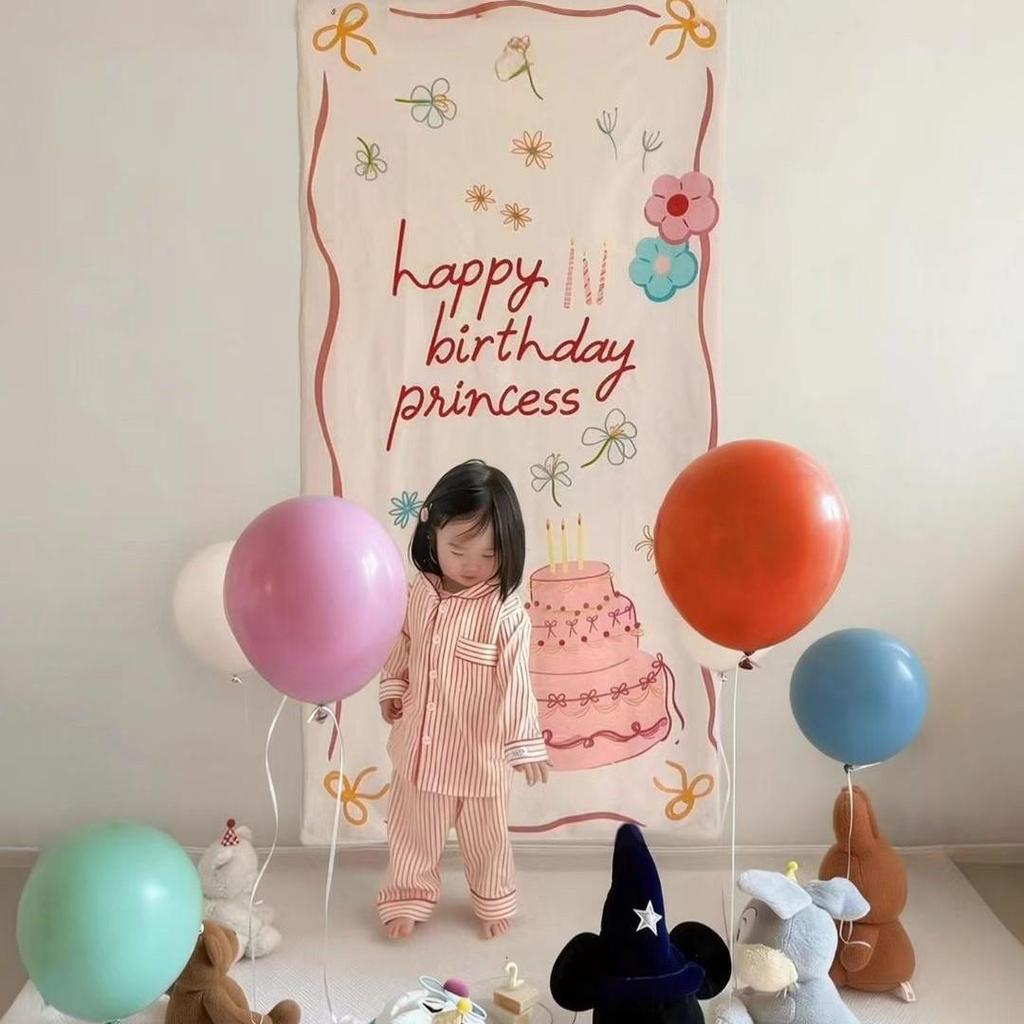 Retro Cartoon Birthday Backdrop for Kids' Party - First Birthday Decor