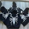 Mens Dark Spider Print Hooded Zip Sweatshirt Loose Streetwear Casual Jacket