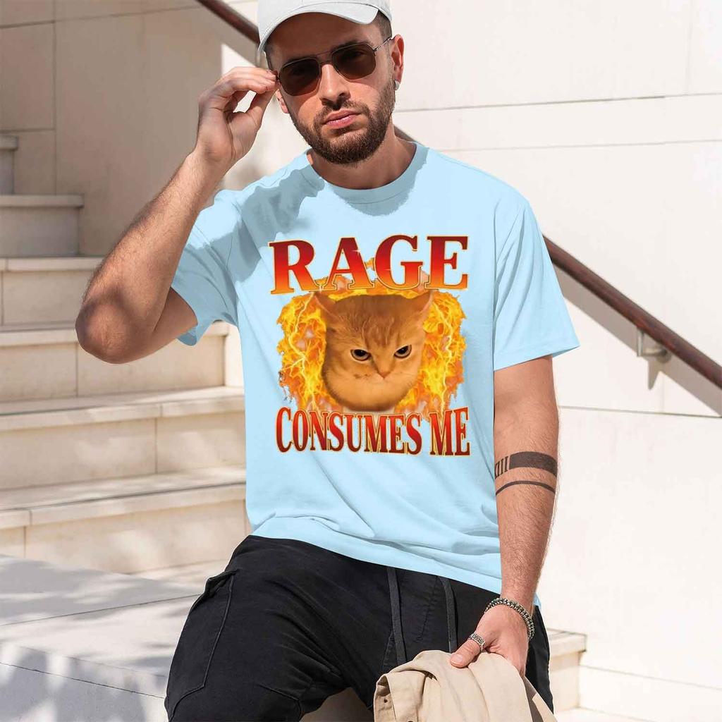 Funny T Shirt Rage Consumes Me Tshirt For Unisexs Unisexs Kitten Graph Tee Casaul Crewne Short Sve 2026 New Model Shortsleeve Crew