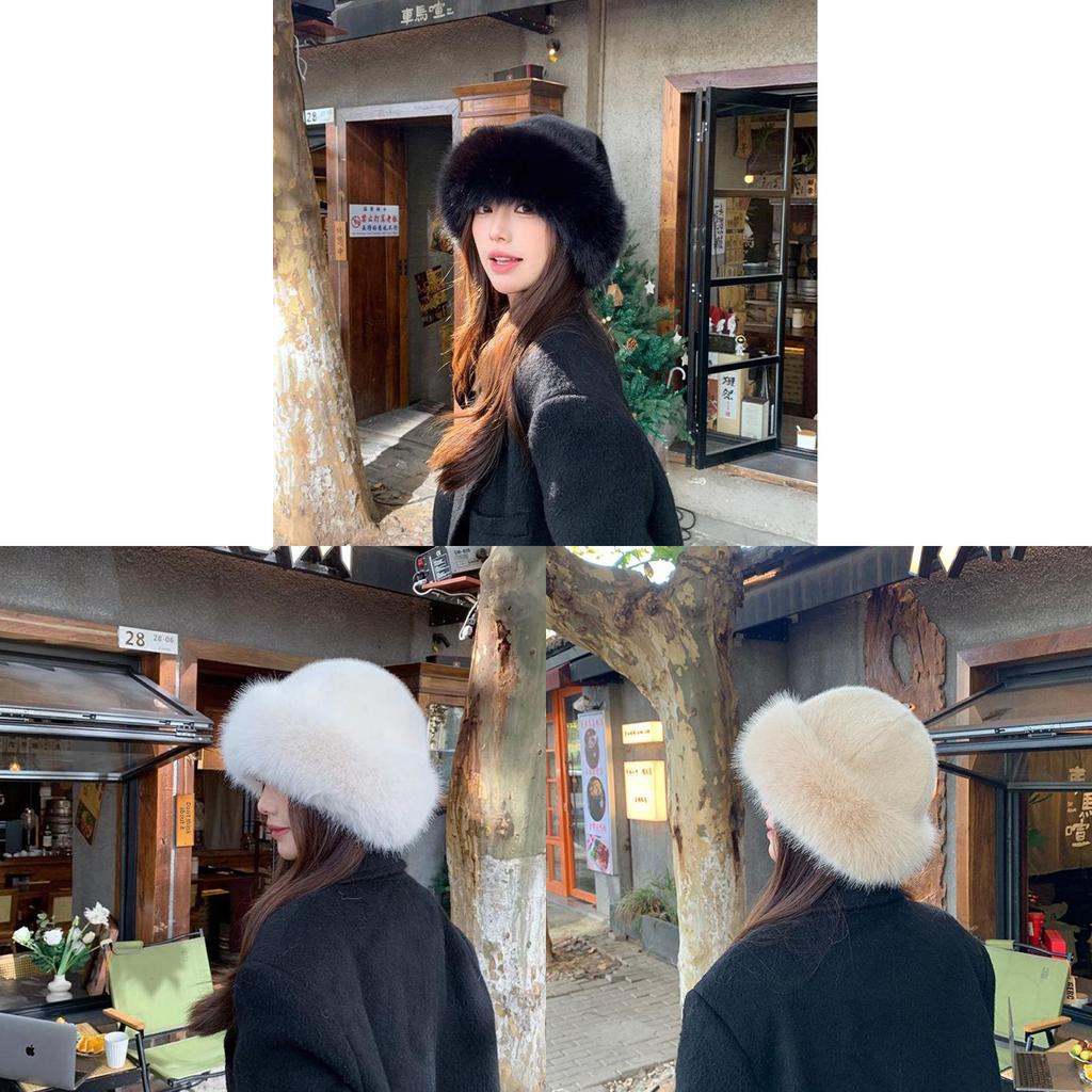 Mongolian Plush Hat For Fall And Winter With Thick Faux Water Mink Fur And Ear Covering