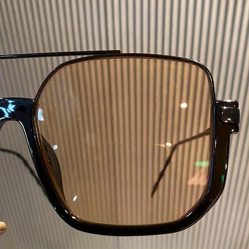 Fashion Oversized Metal Frame Mirrored Lens AC Glasses Double Bridge Retro for Men Women Beach Party Golf