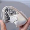 Girls Leather Shoes Shiny Crystal Sequins Kids Dress Shoes Wedding Dance 2025 New Children Flat Shoes Round Toes Sweet Hook&loop