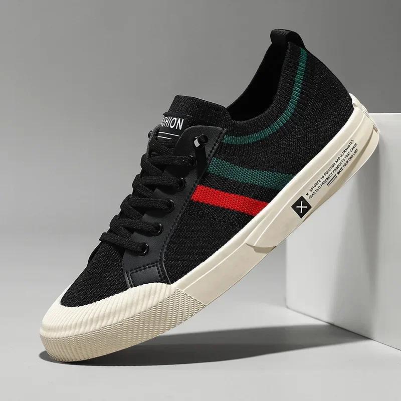 2024Fashion Male Stylish Shoes Men Sneakers Branded Casual Loafers Light BreathableMesh Lightweight Flats Shoes Tenis Masculino