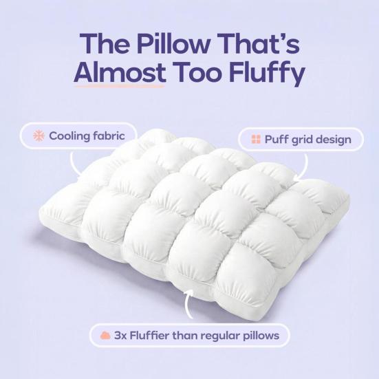 Ropa de cama de microfibra transpirable para durmientes boca arriba Almohada de cama acolchada, Relleno suave alternativo al plumón, Almohadas de loft completo refrescantes Esenciales para dormitorio Puff