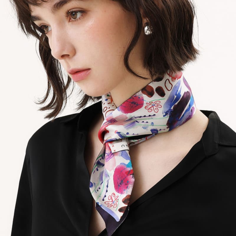 ONSZ Romantic Purple Silk Twilly Scarf