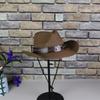 Tibetan Hot-selling Summer Men's and Women's Versatile Western Denim Straw Hat Sunshade Sunscreen Hat New Big-brimmed Top Hat