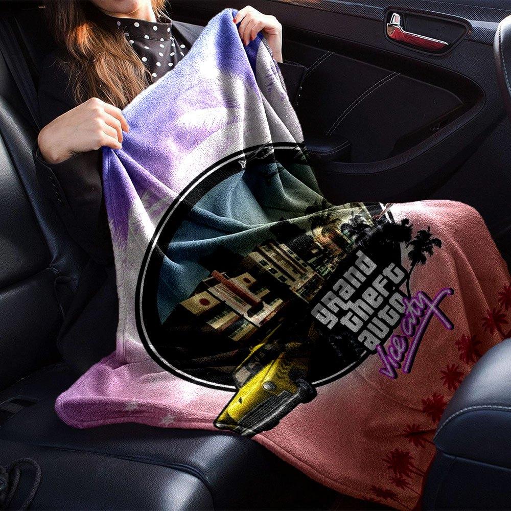 1 pezzo Coperta Morbida in Flanella Grand Theft Auto con Stampa di Designer Una coperta accogliente per tutte le stagioni, perfetta per il divano, il letto, l'ufficio