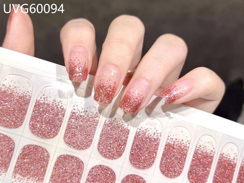 Transparent Nude UV Gel Nail Art Stickers: Semi-Cured, Semi-Baked Manicure Sheets