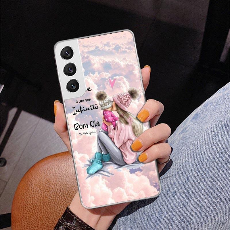 Girl Super Baby Mom Pink Phone Case For Samsung Galaxy S24 S25 Edge S26 Ultra S23 S22 S21 Plus S20 FE + Personalized Print Cover