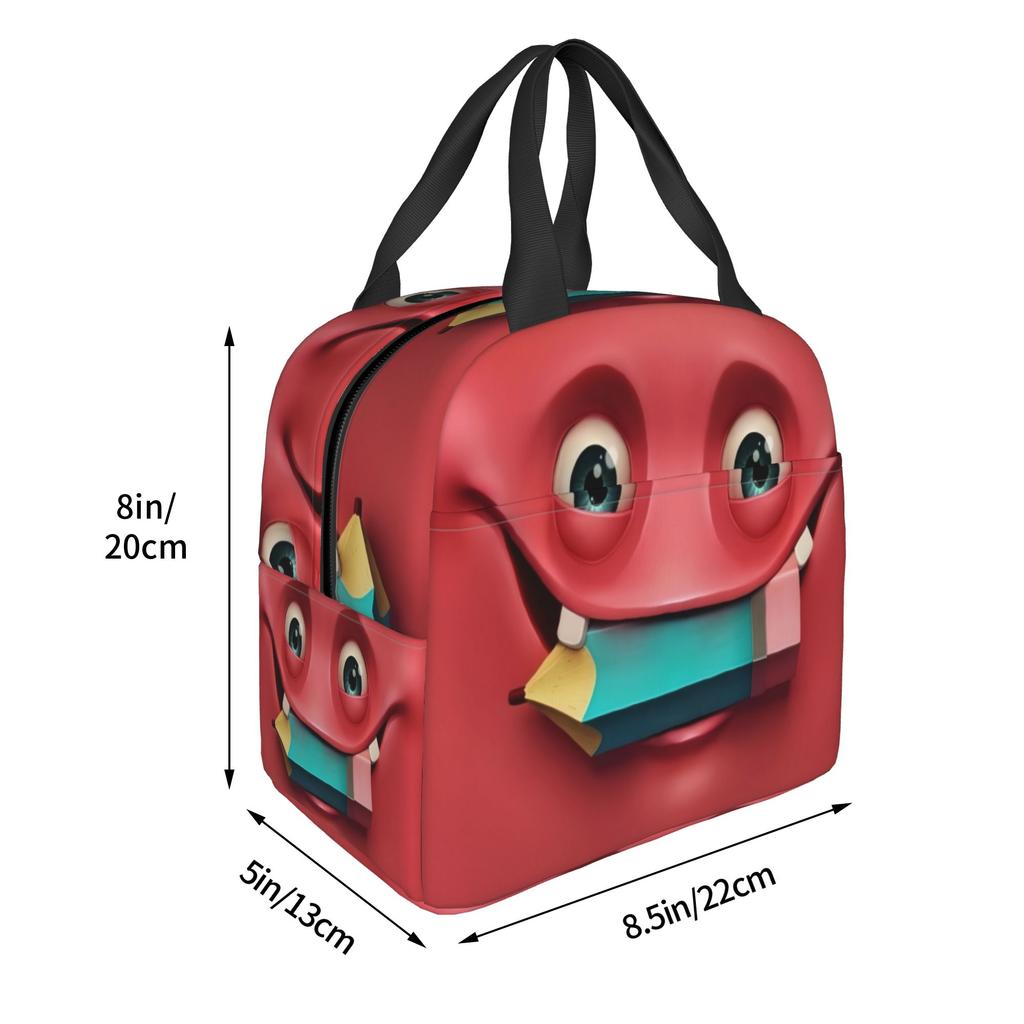 Funny Expression  Insulated Lunch Tote Bag for Women  Resuable Thermal Cooler Bento Box Outdoor Camping Travel
