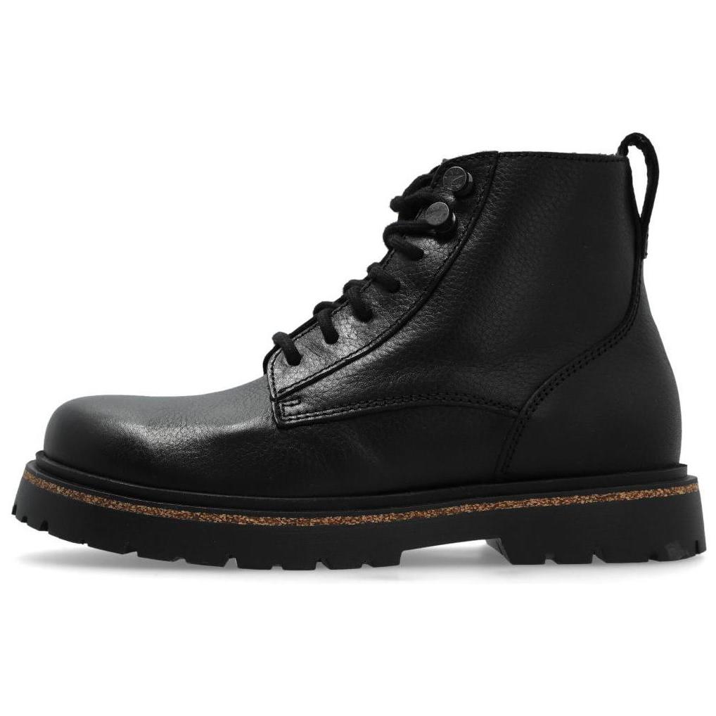 Birkenstock Leather Comfortable Short Combat Boots 3.5cm Women's Black 1028510