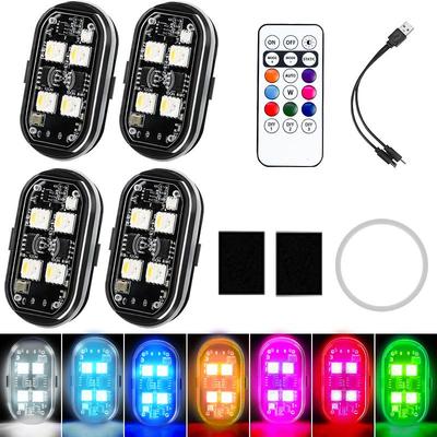 Lumière d'avion améliorée 150 mAh haute luminosité huit couleurs avec télécommande RF et avertissement stroboscopique pour décoration de voiture