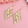 Bohemian Tassel Leaf Dangle Earrings: Long, Elegant Metal Bridal Style