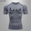 2D printed T-shirt men's summer two-piece sportswear running T-shirt elastic quick-drying sports top sports fitness shirt men's