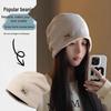 Windproof Pregnant Women's Wool Knit Hat - Slimming, Warm, Autumn & Winter Confinement Cap