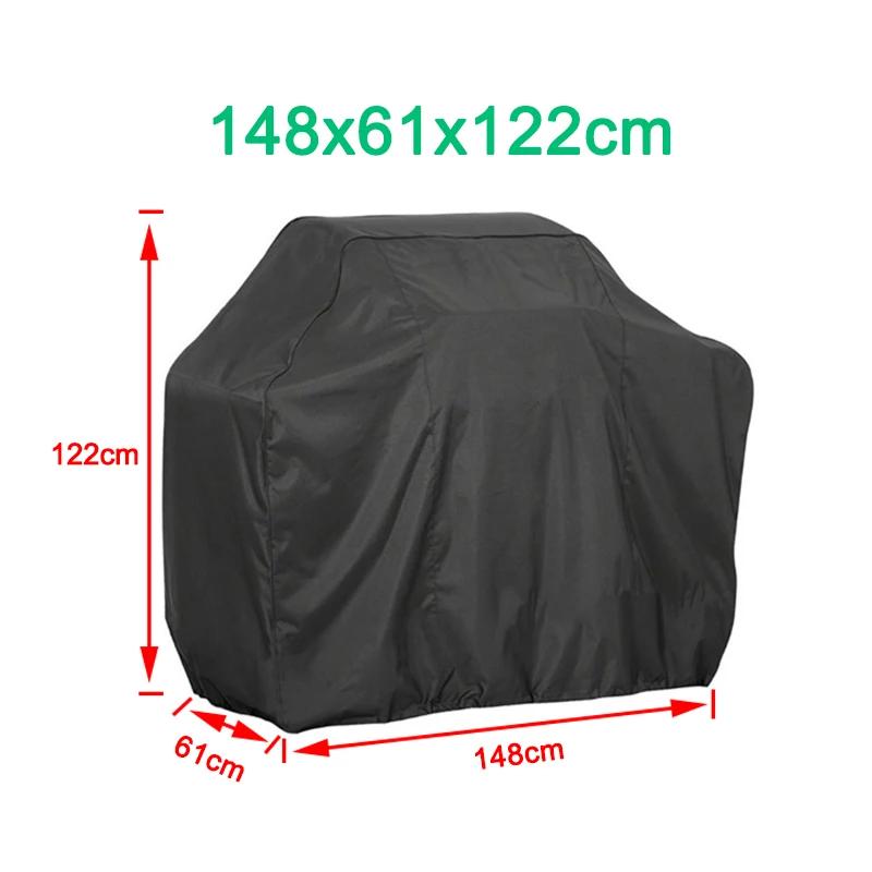 BBQ Cover Outdoor Dust Waterproof Weber Heavy Duty Grill Cover Rain Protective Outdoor Barbecue Cover Round Bbq Grill Black