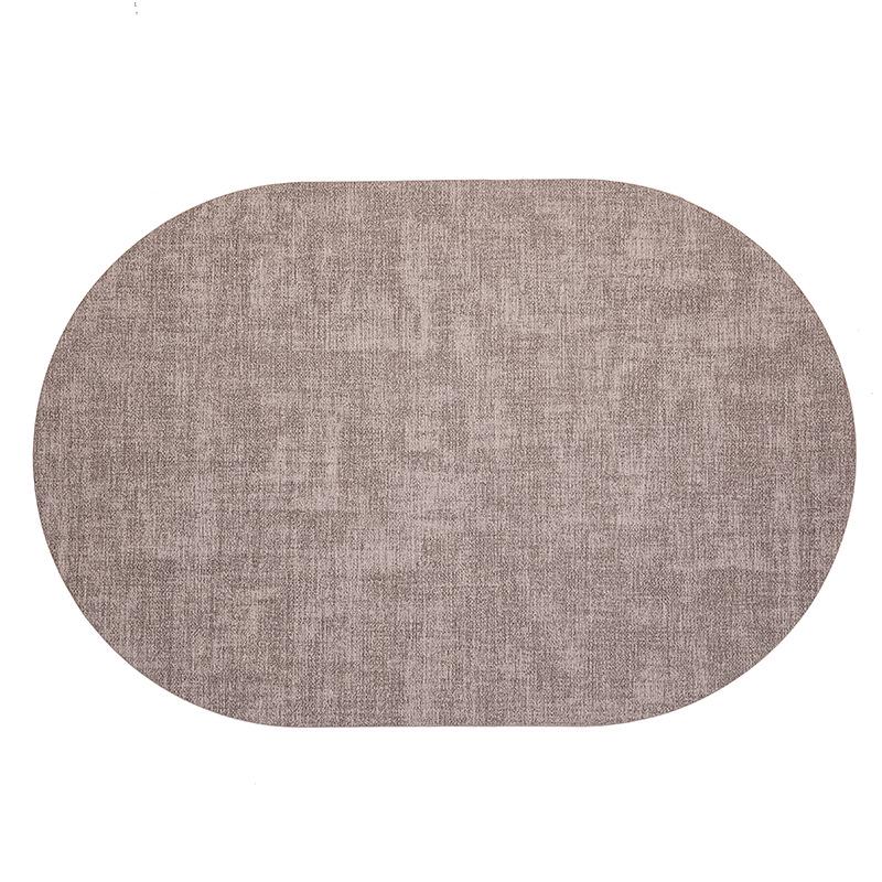 Nordic Oval Fabric Texture Placemat - Waterproof, Oilproof, Heat Insulation, Anti-Scald Mat 
