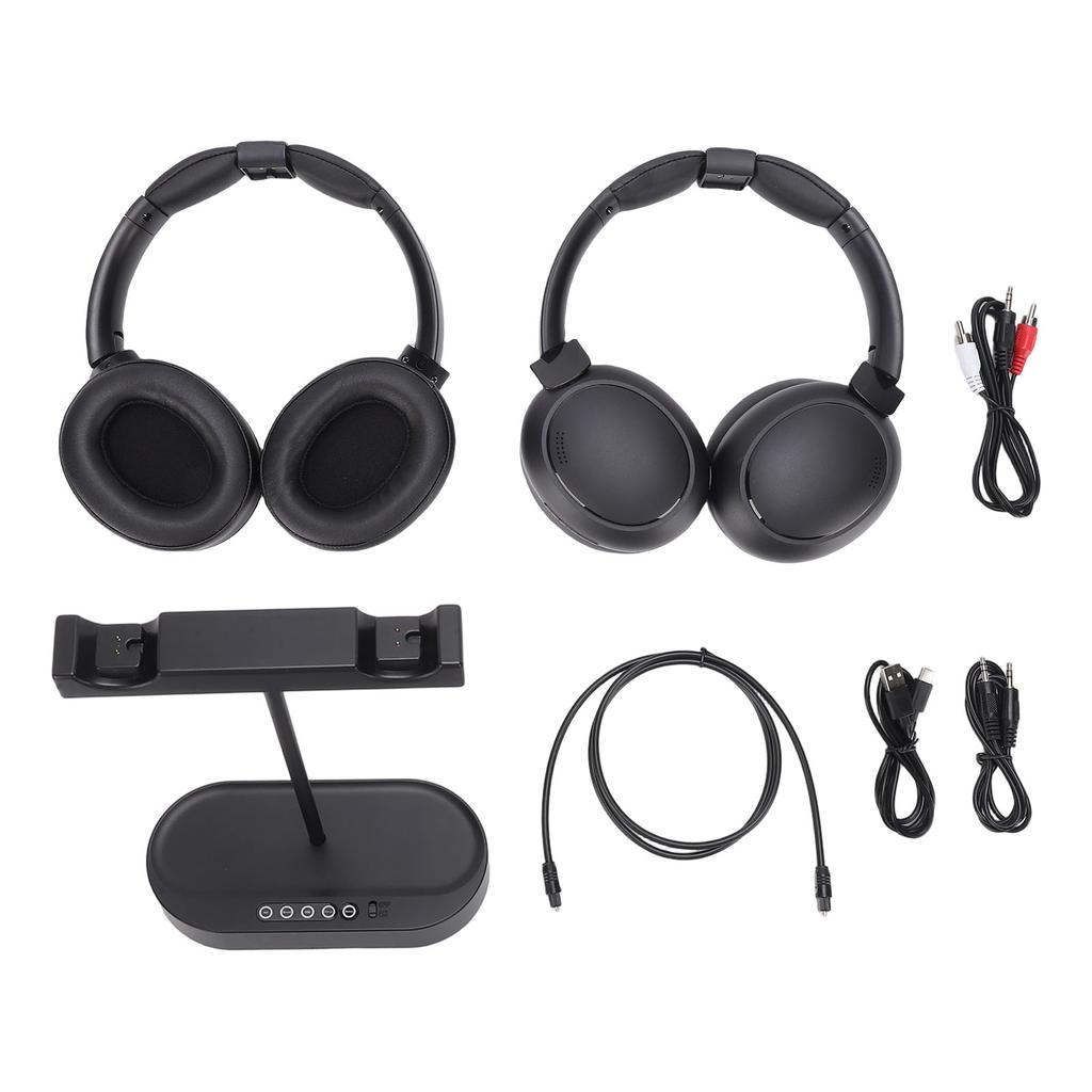 TV Dual Drahtlose Kopfhörer mit Sender Ladebasis Bluetooth V5.4 Klare Stimme Geringe Latenz HiFi Stereo